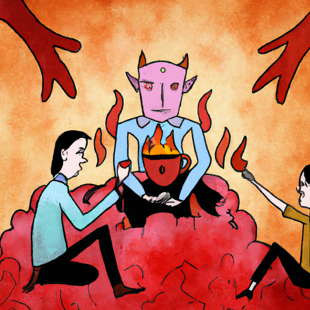 a digital drawing of a therapist destroying demons