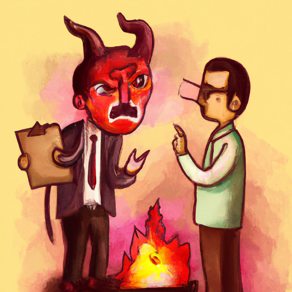 a digital drawing of a therapist destroying demons