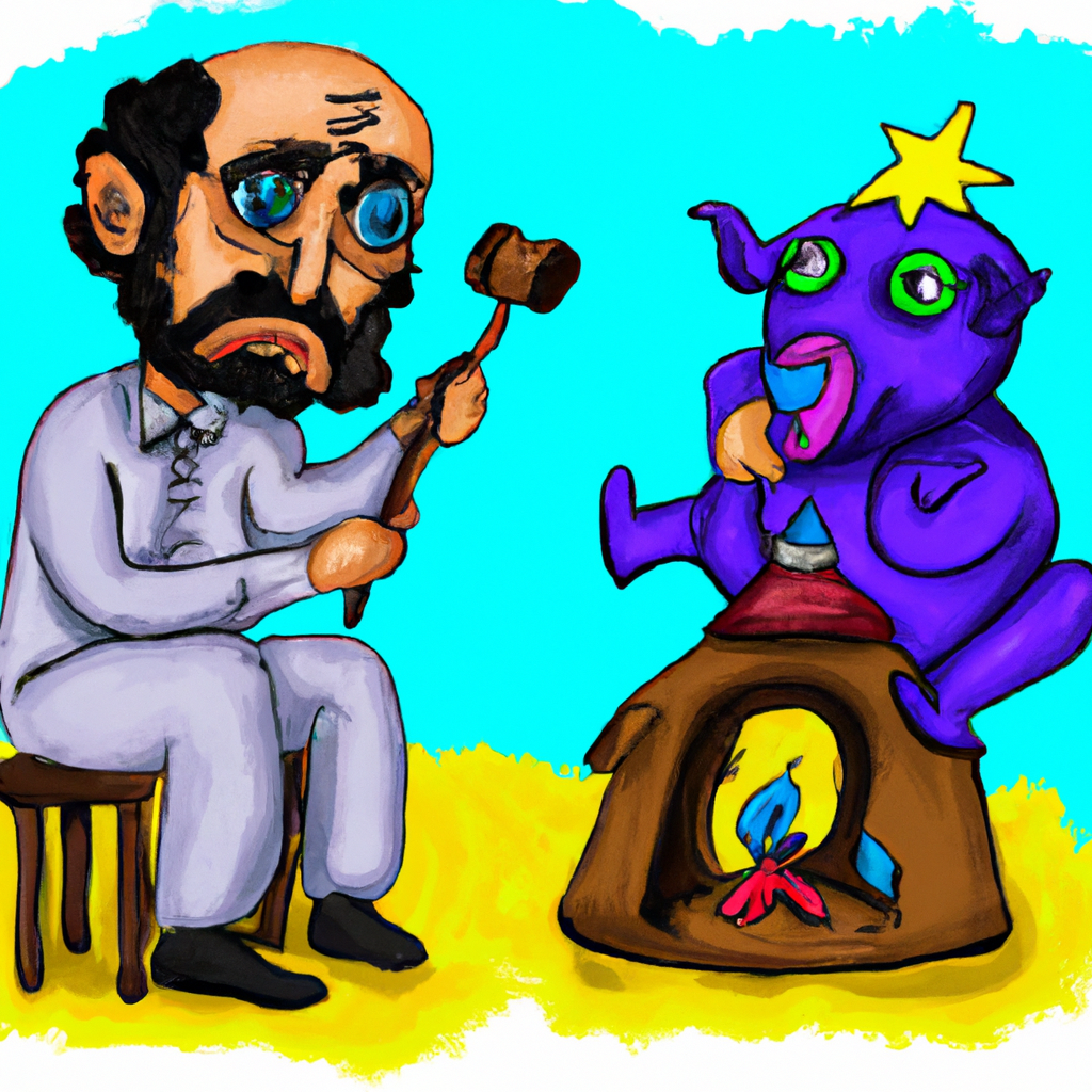 a digital drawing of a therapist destroying demons